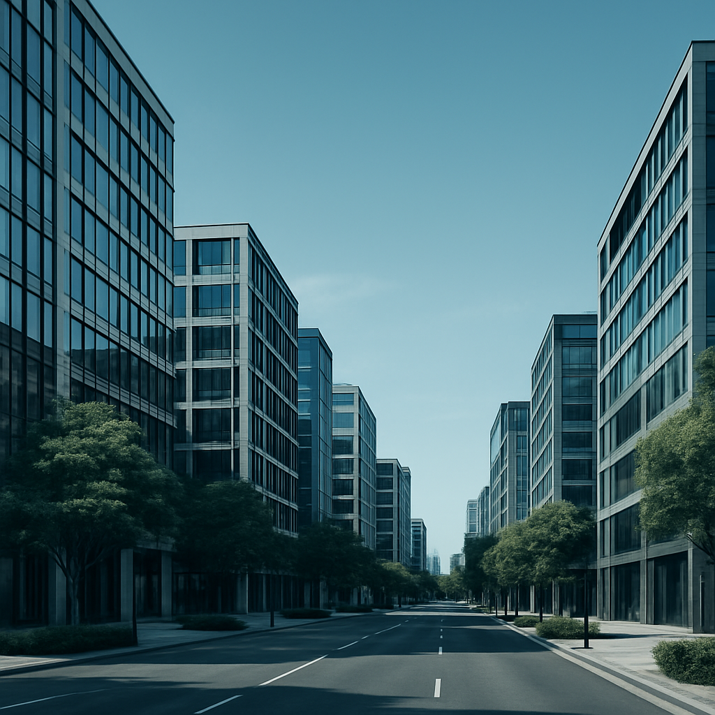 Modern office buildings in the Milton business district of Brisbane